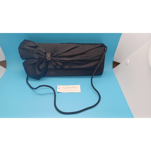 NEW Gunne Sax Black Purse Handbag Clutch Designed by Jessica McClintock - Picture 13 of 14